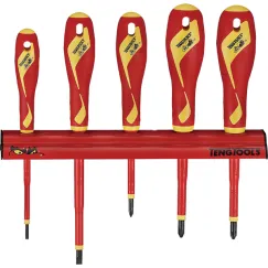 5pc 1000V VDE Screwdriver Set w/ Wall Rack